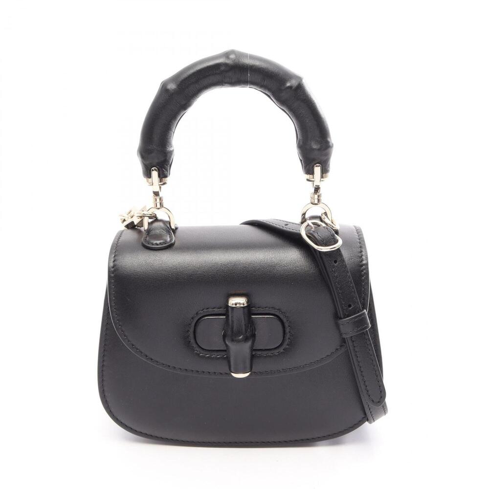 Gucci 2-Way Handbag, Leather, Women's, Black, 827738 - Picture 1 of 9